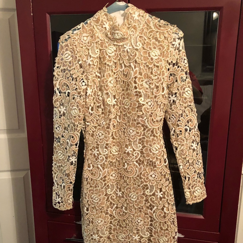 Gold lace dress